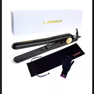 LANDOT Anti Static Hair Straightener Professional Tourmaline Ceramic Flat Iron